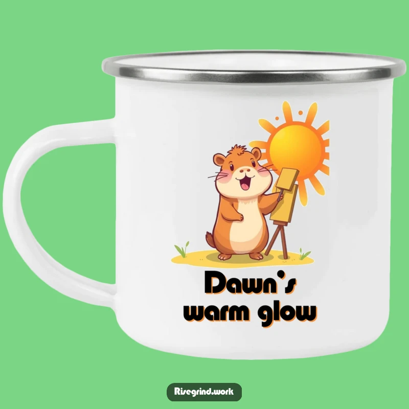 Funny Capybara Sun Painter Camping Mug: Durable Art & Sun Outdoor Cup