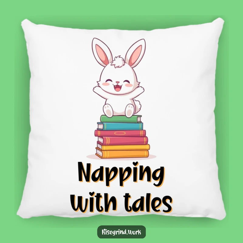Funny Bunny Book Hopper Pillow: Soft Hop & Book Cushion Gift