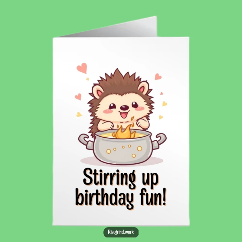 Free Printable Birthday Card: Hedgehog Brews Joy - Downloadable Sparkle Gift!