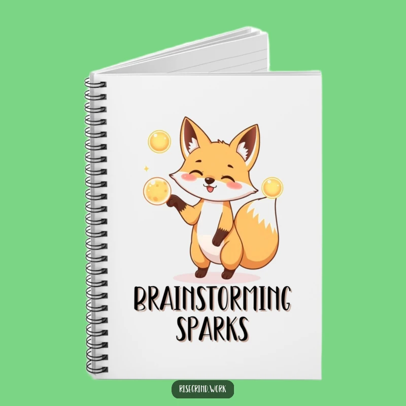 Funny Fox Juggler Notebook: Energy Orb Journal & Diary
